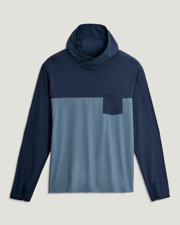 Men's Bamboo Hybrid Hoodie - True Navy / Blue Fog