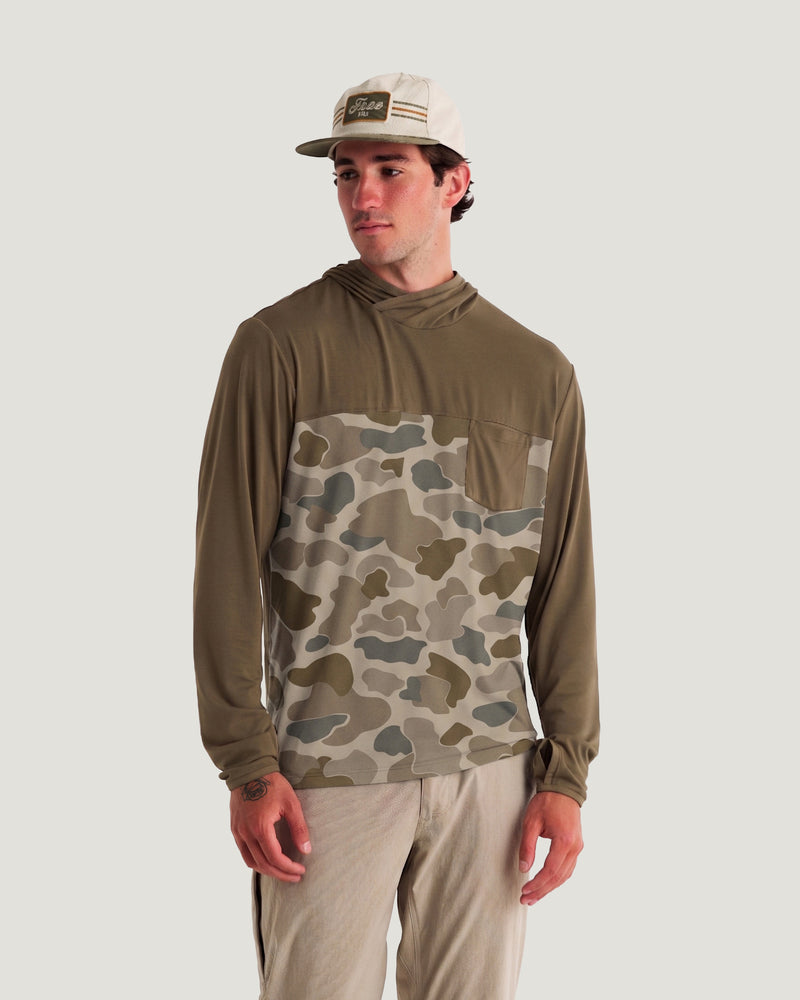 Men's Bamboo Hybrid Hoodie - Canyon / Vintage Camo Desert Tan