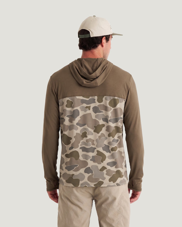 Men's Bamboo Hybrid Hoodie - Canyon / Vintage Camo Desert Tan