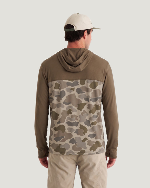 Men's Bamboo Hybrid Hoodie - Canyon / Vintage Camo Desert Tan