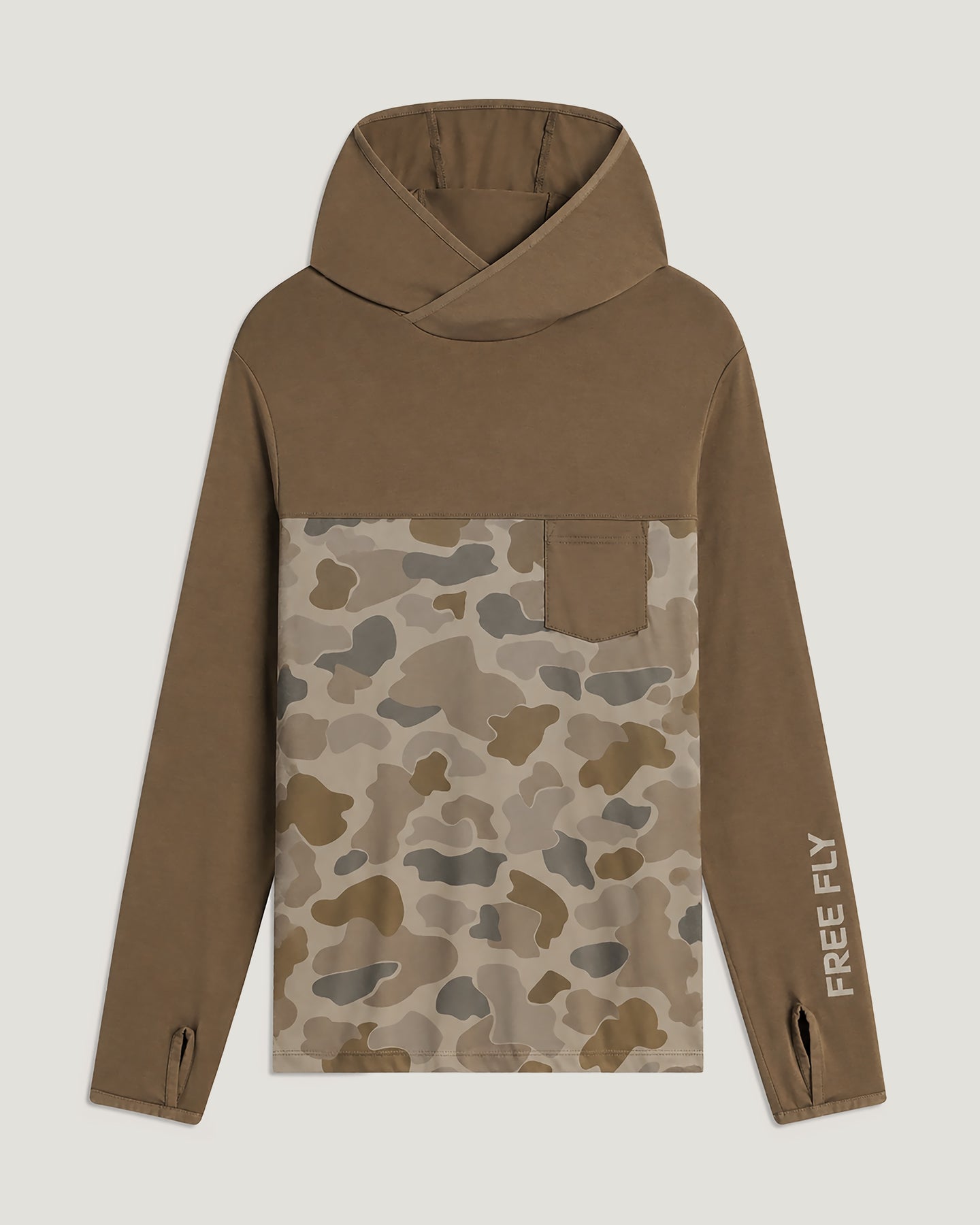Men's Bamboo Hybrid Hoodie - Canyon / Vintage Camo Desert Tan