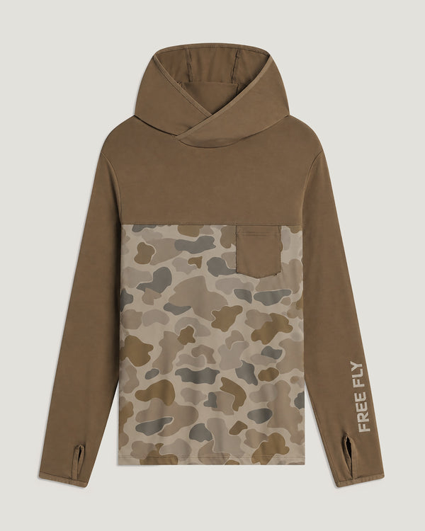 Men's Bamboo Hybrid Hoodie - Canyon / Vintage Camo Desert Tan