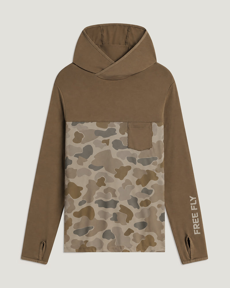 Men's Bamboo Hybrid Hoodie - Canyon / Vintage Camo Desert Tan