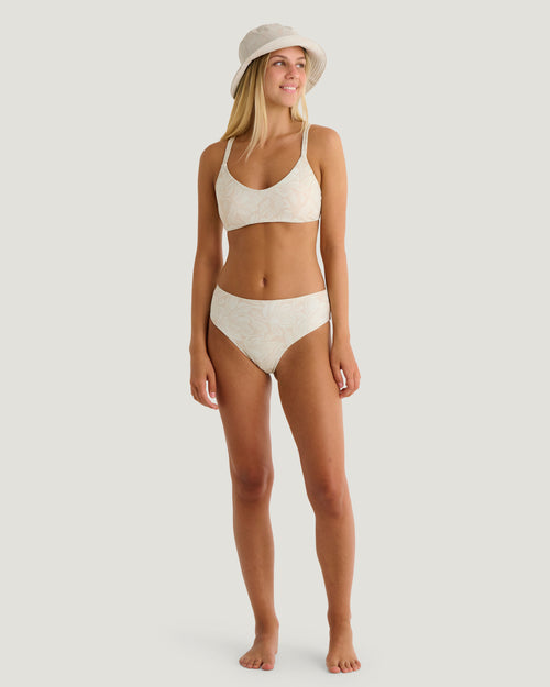 Women's Wavebound Cross-Tie Bikini Top - Nolia Floral Print Stone