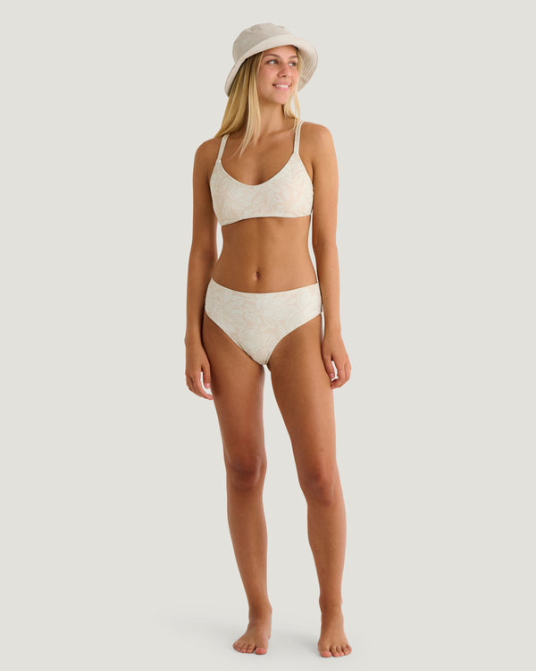Women's Wavebound Cross-Tie Bikini Top - Nolia Floral Print Stone