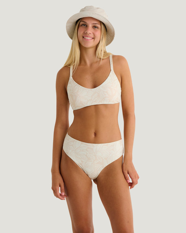 Women's Wavebound Cross-Tie Bikini Top - Nolia Floral Print Stone