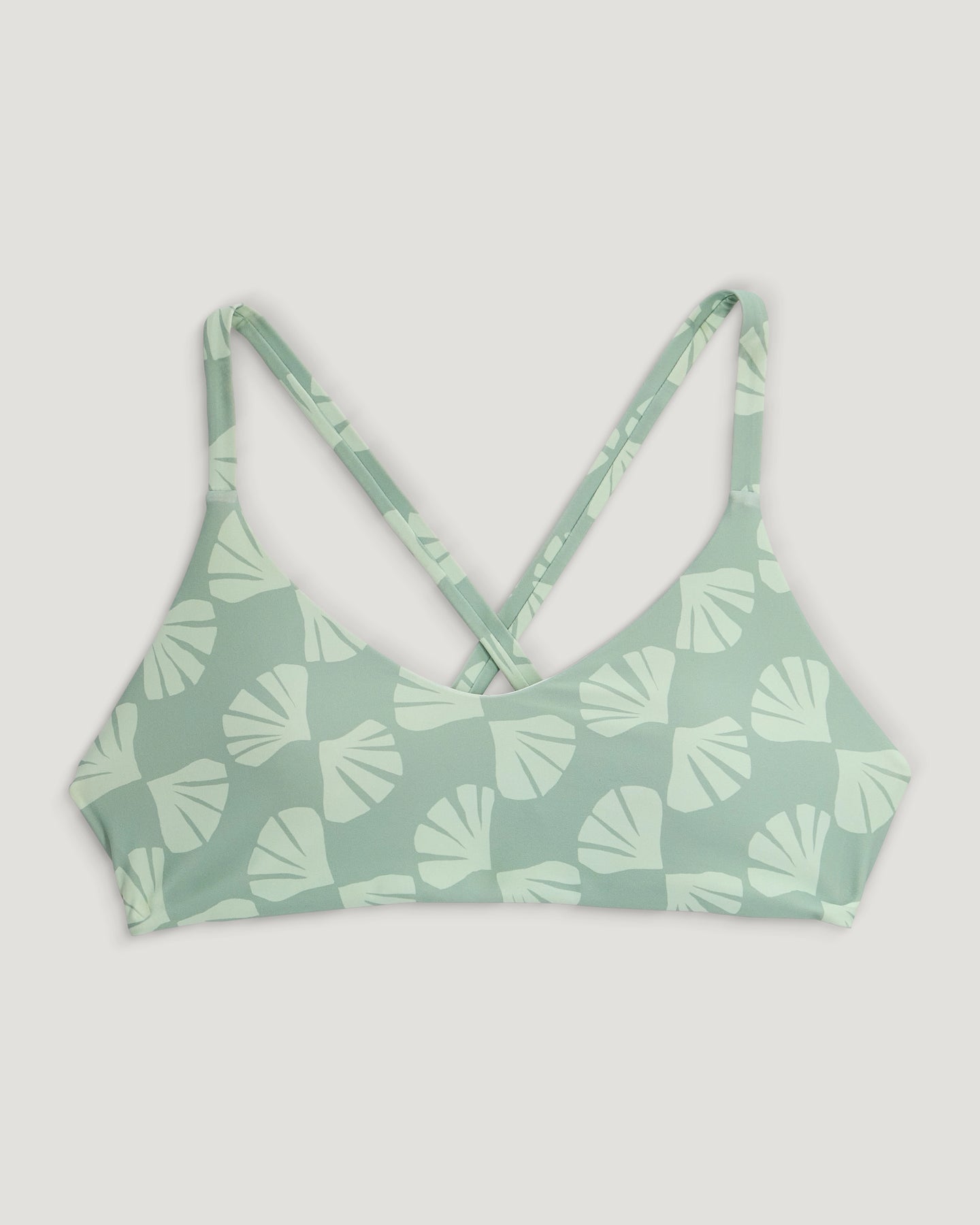 Women's Wavebound Cross-Tie Bikini Top - Sea Scallop Print Ocean Mist