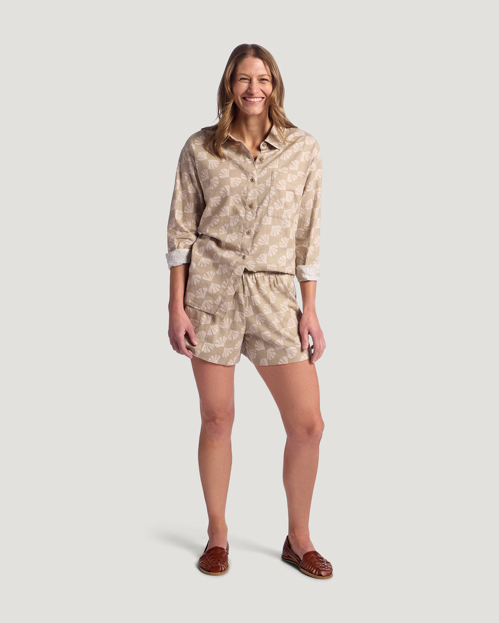 Women's Sullivan's Short - Sea Scallop Print Desert Tan
