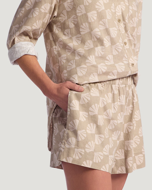 Women's Sullivan's Short - Sea Scallop Print Desert Tan