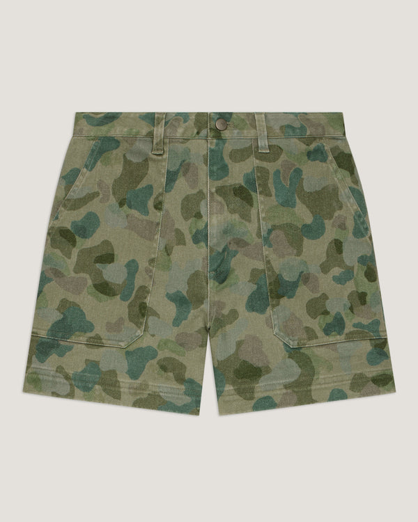Women's Folly Twill Short - Watercolor Camo Oil Green