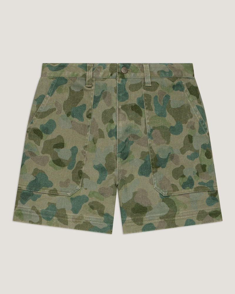 Women's Folly Twill Short - Watercolor Camo Oil Green