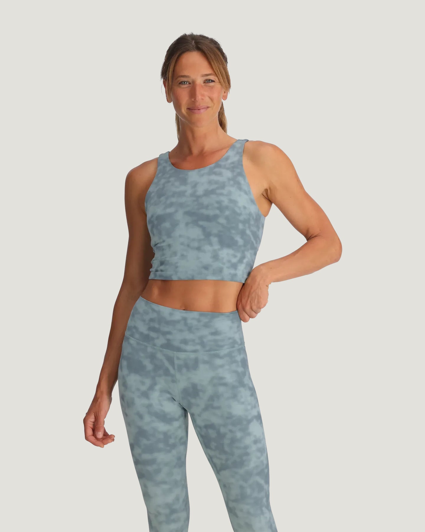 Women's All Day Tank - Surf Washed Print Ocean Mist