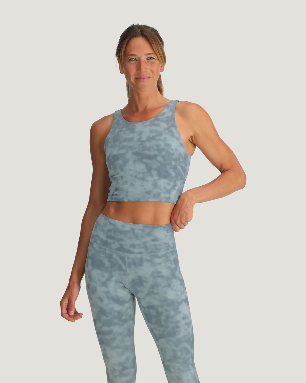 Women's All Day Tank - Surf Washed Print Ocean Mist