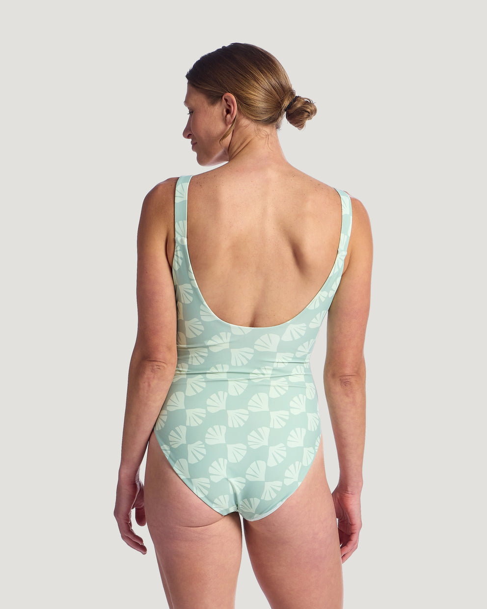 Women's Wavebound One Piece Suit - Sea Scallop Print Ocean Mist