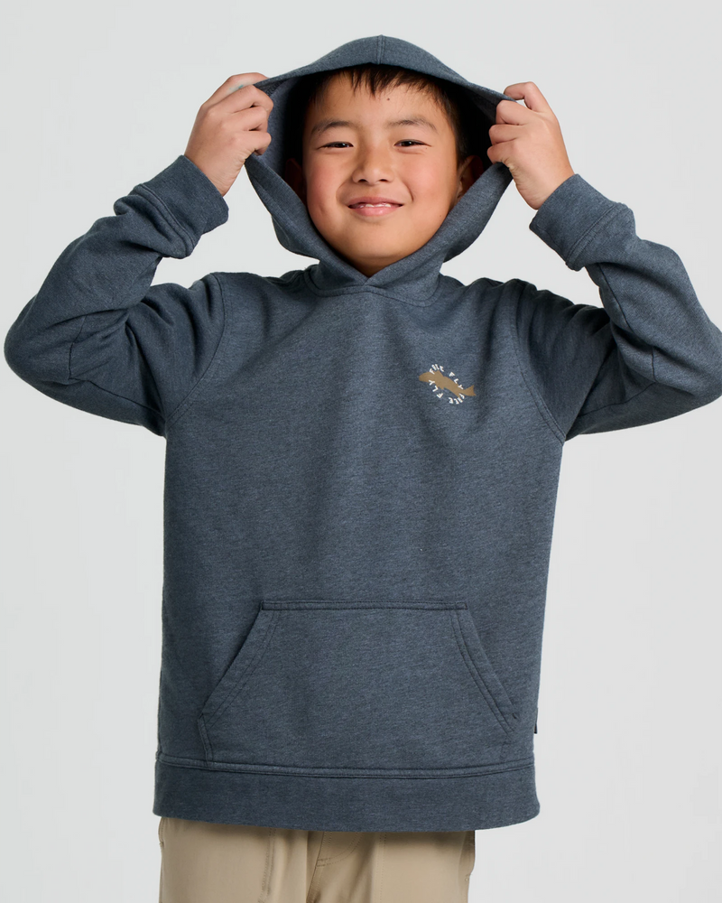 Youth Camo Redfish Fleece Hoodie - Heather Black Sand