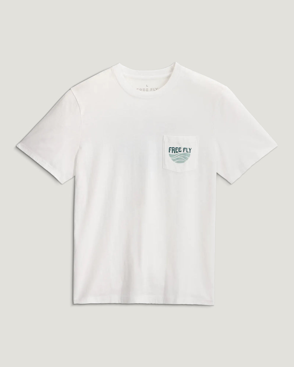 Blue Edge Pocket Tee - Bright White