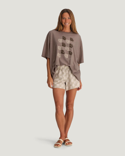 Women's Sea Scallop Tee - Heather Fossil