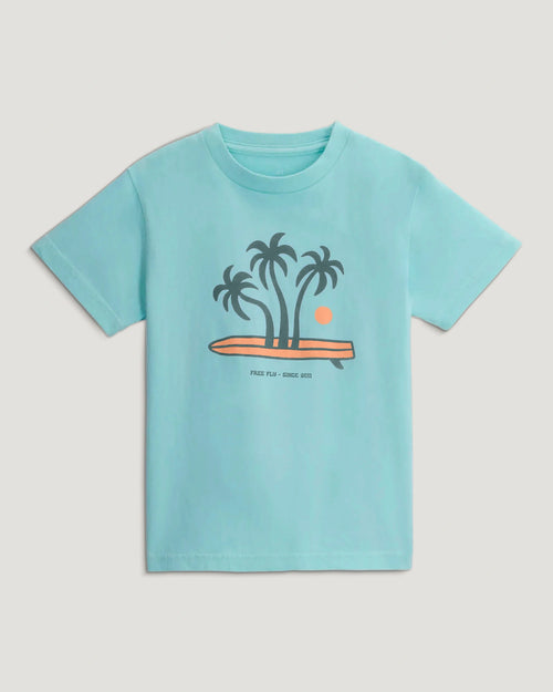Toddler Party Wave Tee - Heather Tropic Sea
