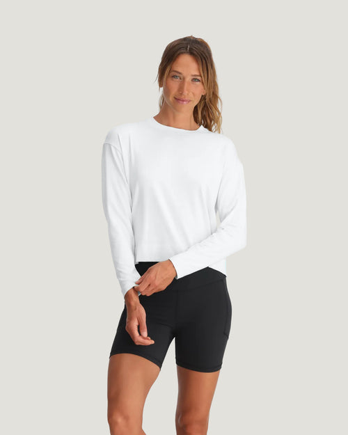 Women's Bamboo Shade Crossover Long Sleeve - Bright White
