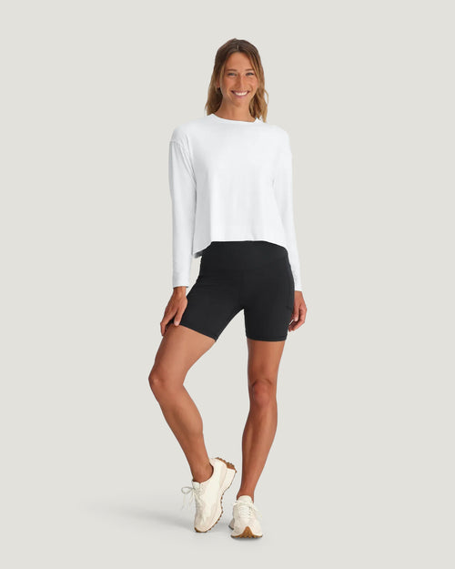 Women's Bamboo Shade Crossover Long Sleeve - Bright White