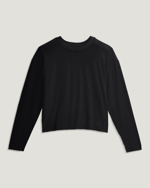 Women's Bamboo Shade Crossover Long Sleeve - Black
