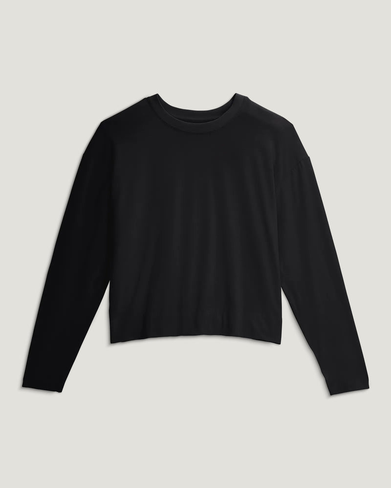 Women's Bamboo Shade Crossover Long Sleeve - Black