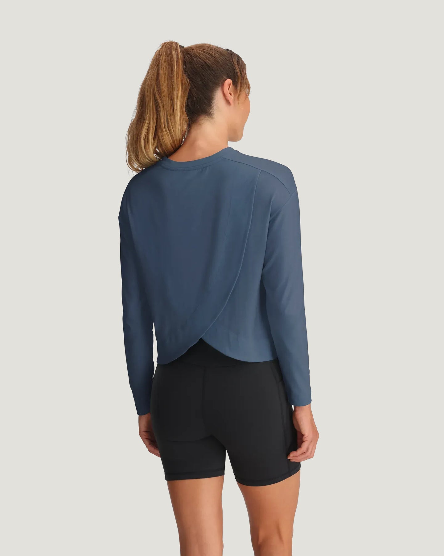 Women's Bamboo Shade Crossover Long Sleeve - Pacific Blue