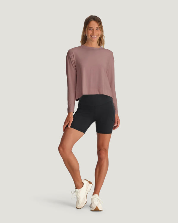Women's Bamboo Shade Crossover Long Sleeve - Fig