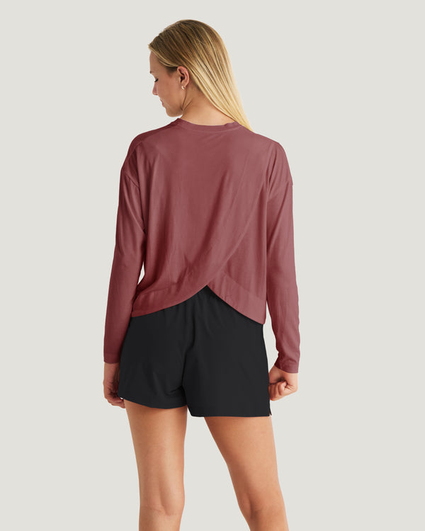 Women's Bamboo Shade Crossover Long Sleeve - Plum