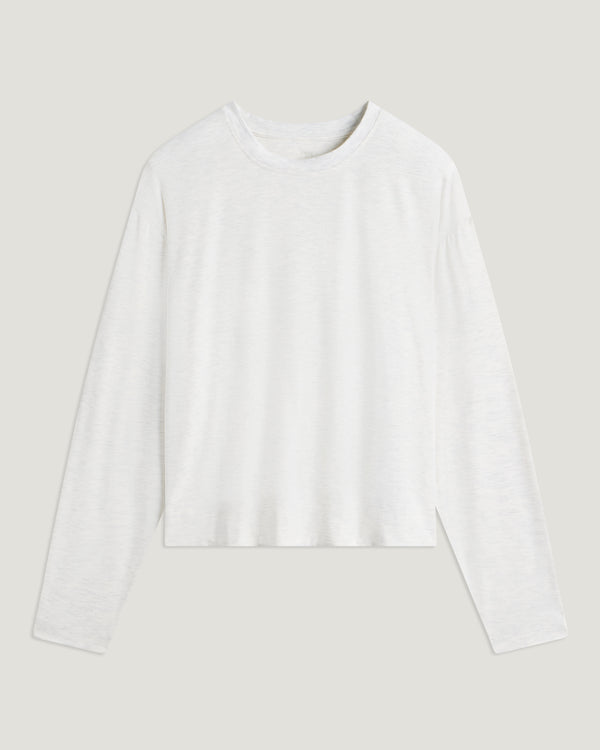 Women's Bamboo Shade Crossover Long Sleeve - Off White Heather