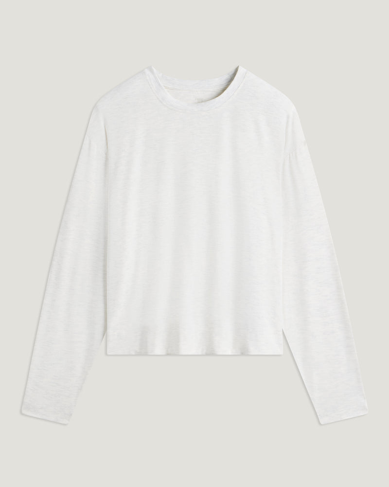 Women's Bamboo Shade Crossover Long Sleeve - Off White Heather