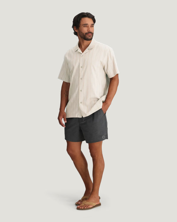 Men's Sullivan's Camp Shirt - Dash Vertical Stripe Sea Salt
