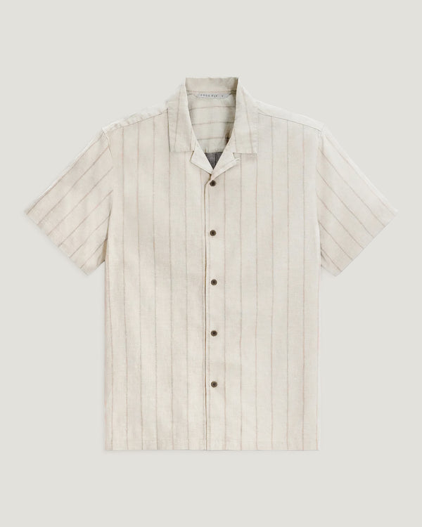 Men's Sullivan's Camp Shirt - Dash Vertical Stripe Sea Salt