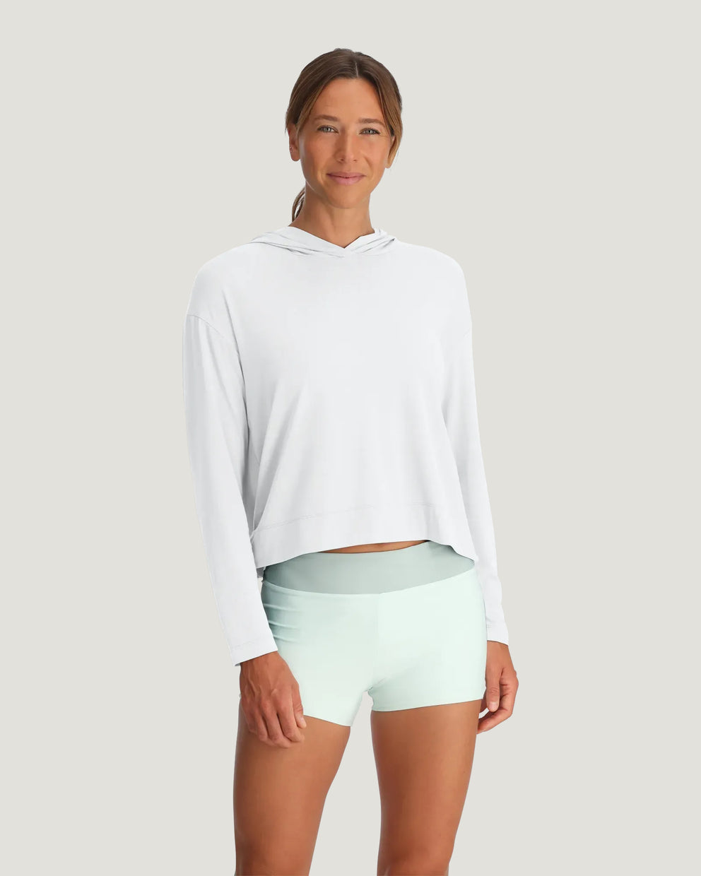 Women's Bamboo Shade Crossover Hoodie - Bright White