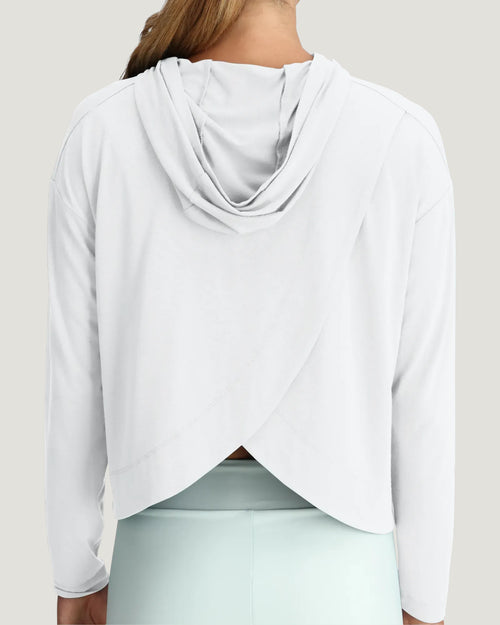 Women's Bamboo Shade Crossover Hoodie - Bright White