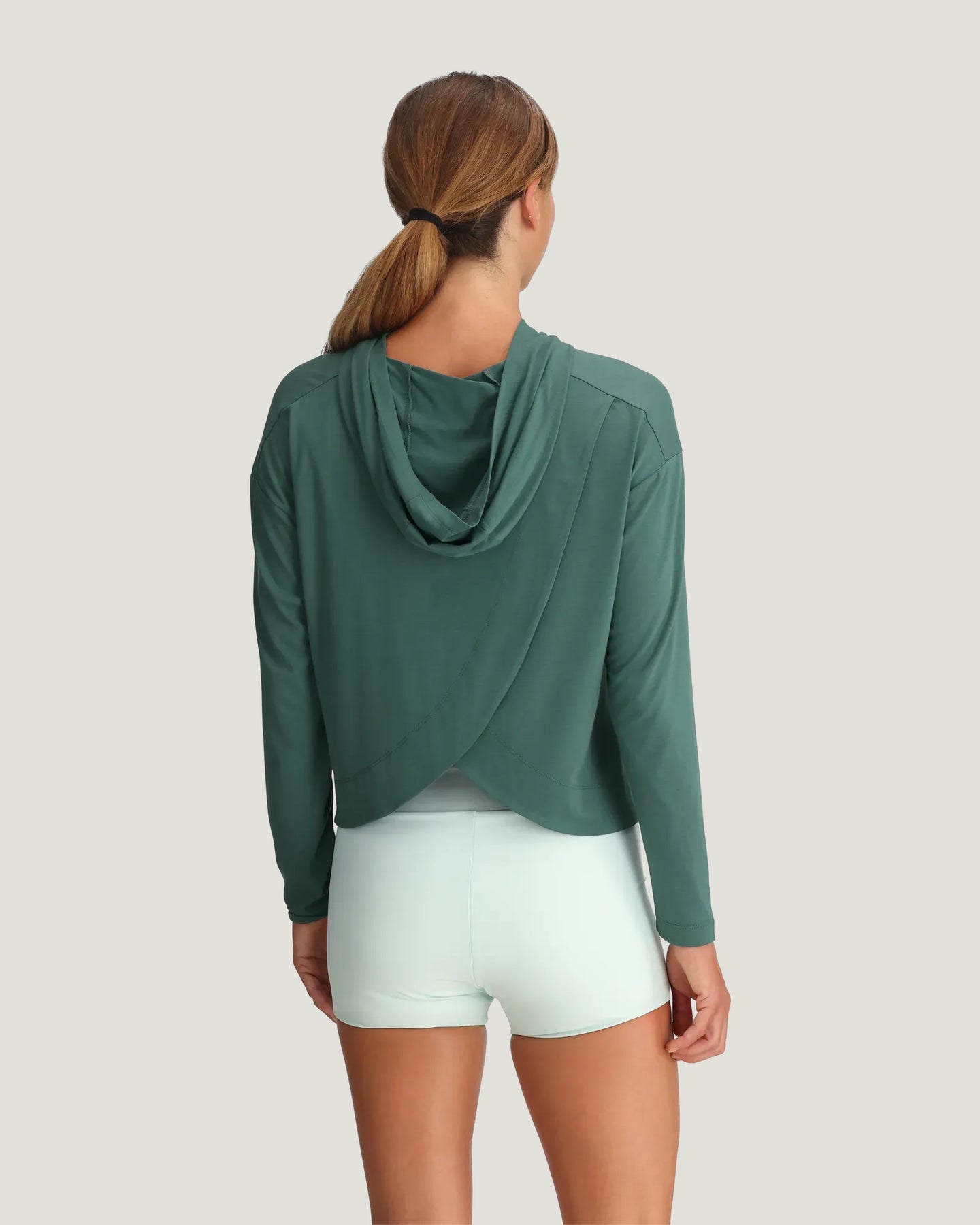 Women's Bamboo Shade Crossover Hoodie - Sea Pine