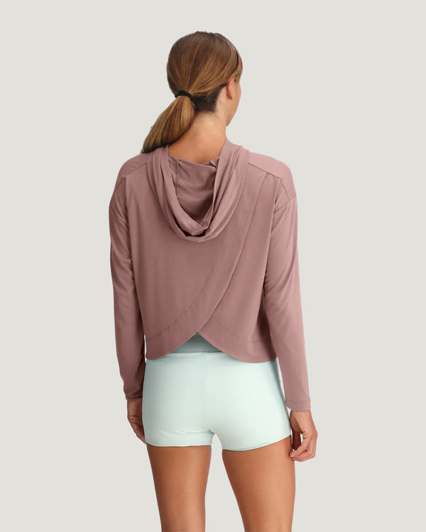 Women's Bamboo Shade Crossover Hoodie - Fig