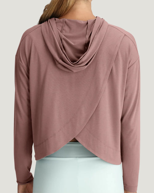Women's Bamboo Shade Crossover Hoodie - Fig