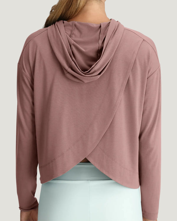 Women's Bamboo Shade Crossover Hoodie - Fig