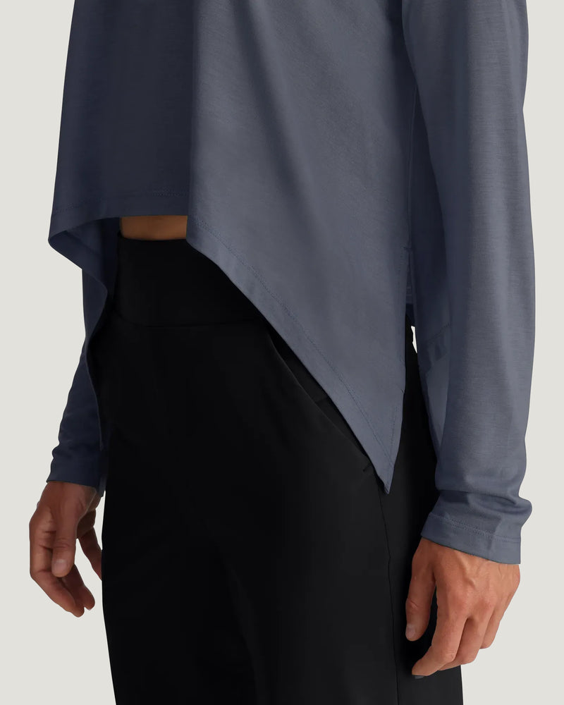 Women's Bamboo Lightweight Cropped Long Sleeve - Storm Cloud