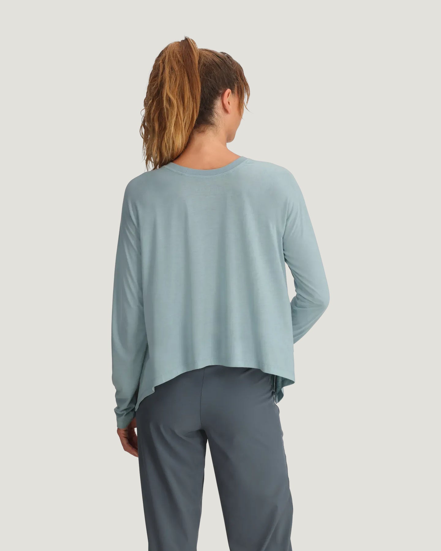 Women's Bamboo Lightweight Cropped Long Sleeve - Ocean Mist