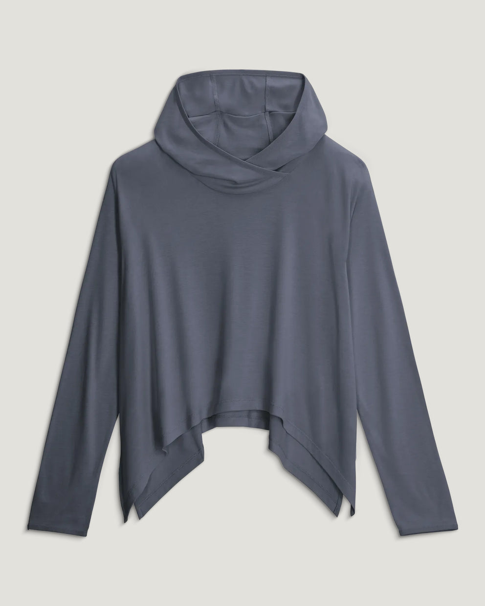 Women's Bamboo Lightweight Cropped Hoodie - Storm Cloud