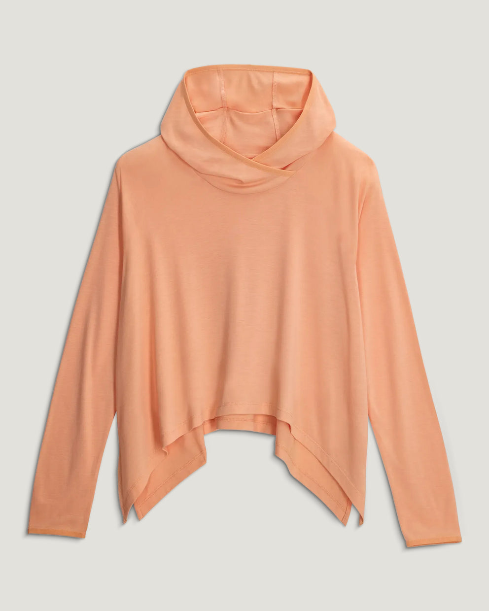 Women's Bamboo Lightweight Cropped Hoodie - Coral Peach