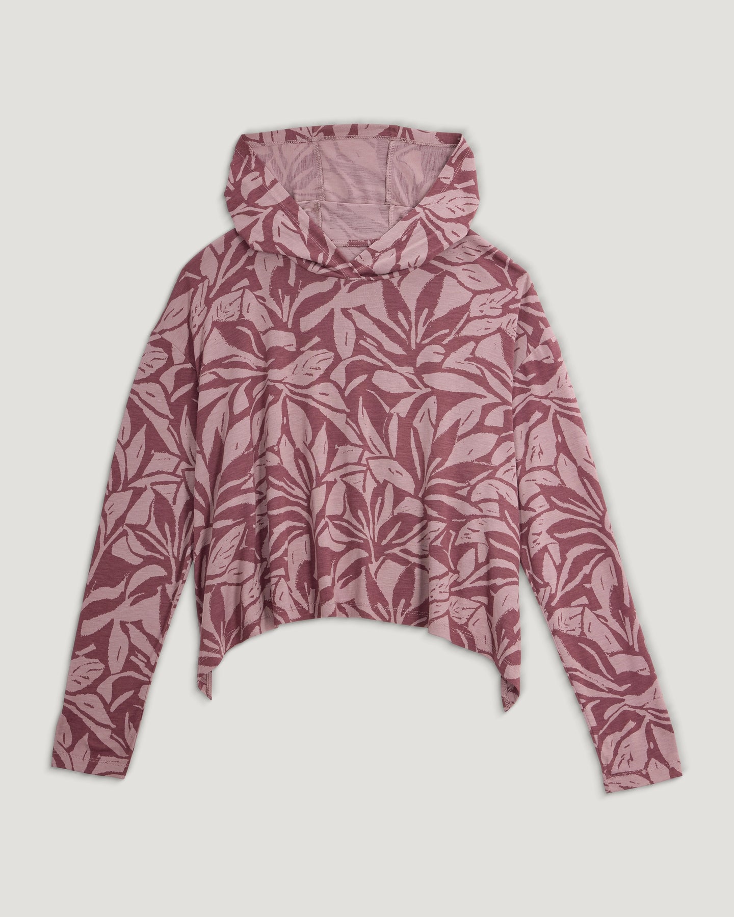 Women's Bamboo Lightweight Cropped Hoodie - Canopy Print Fig