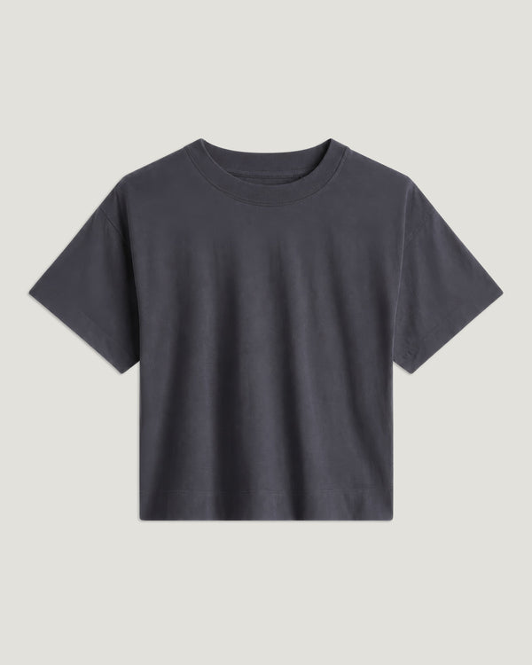 Women's Heavyweight Cotton Cropped Tee - Anthracite