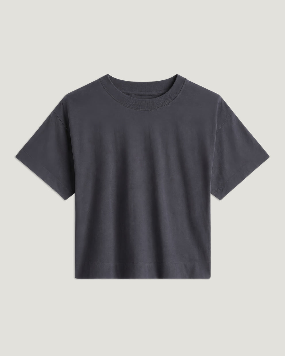 Women's Heavyweight Cotton Cropped Tee - Anthracite