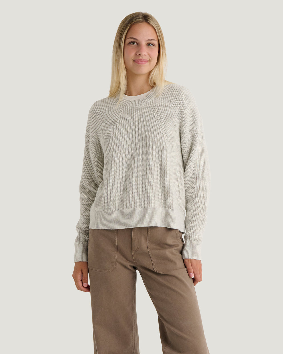 Women's Coastloom Crew Sweater - Off White Heather