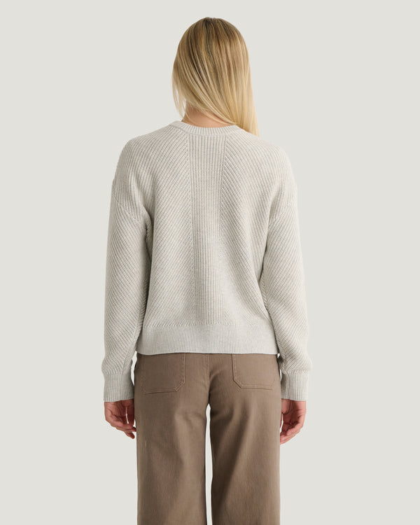 Women's Coastloom Crew Sweater - Off White Heather