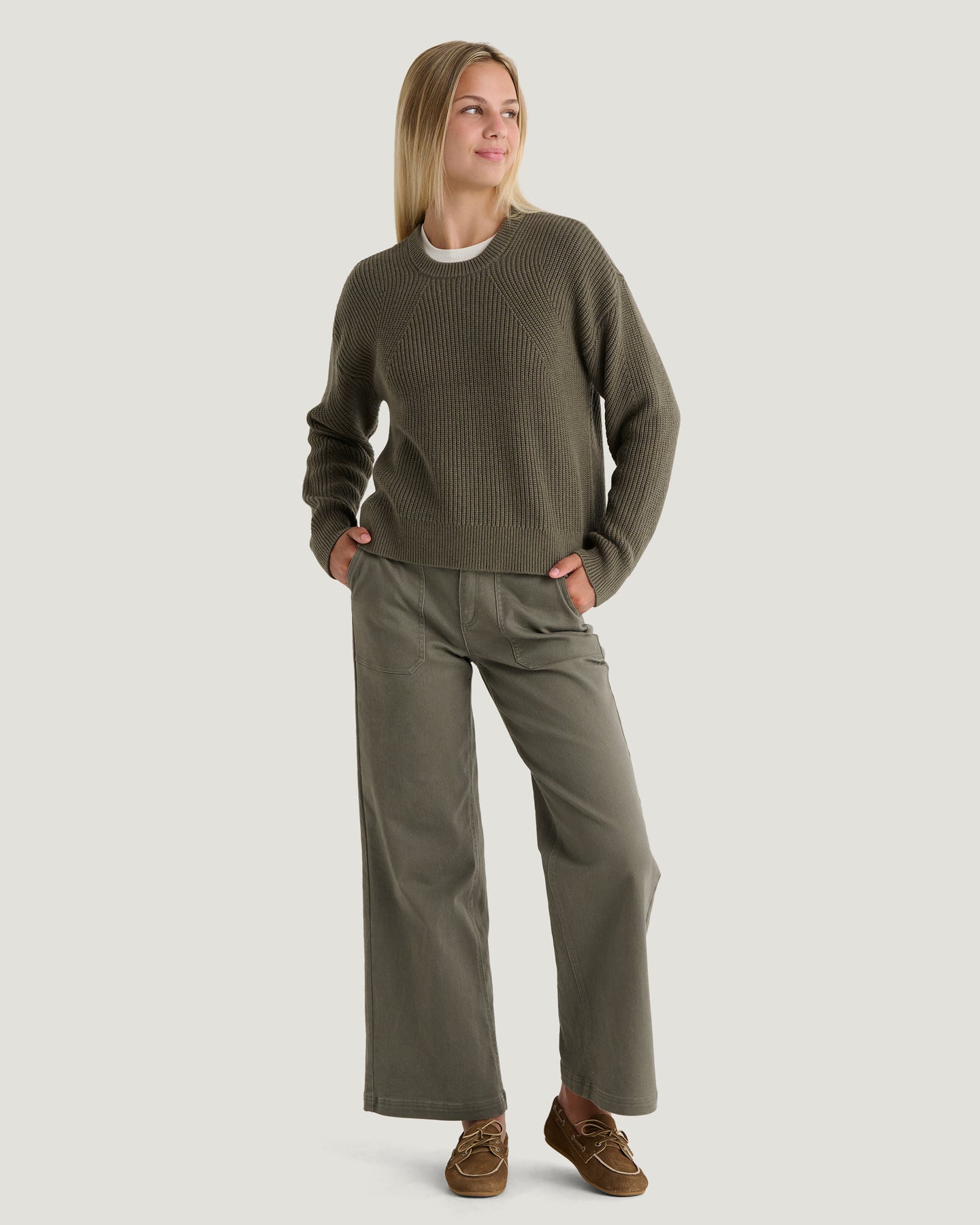 Women's Coastloom Crew Sweater - Smokey Olive