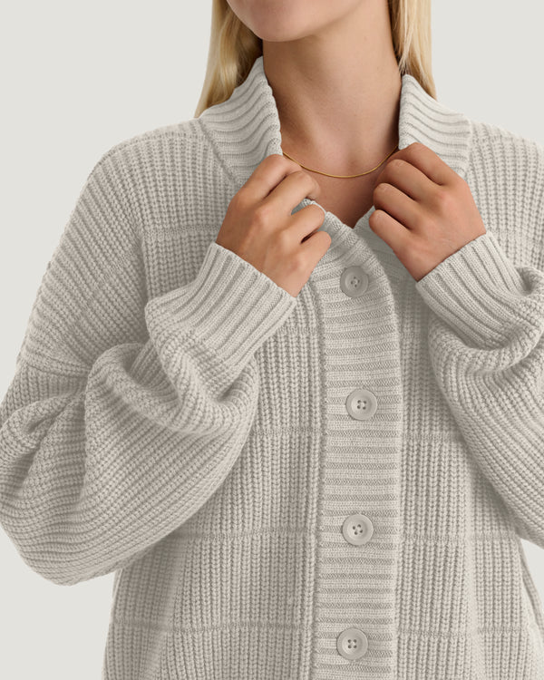 Women's Coastloom Cardigan Sweater - Off White Heather
